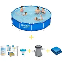 Bestway Zwembad - Steel Pro - 366 x 76 cm - Inclusief onderhoudspakket, filterpomp en bodemfolie
