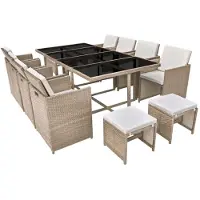 vidaXL Tuinset grijs/beige poly rattan 33-delig online kopen
