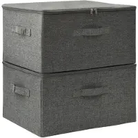 vidaXL Opbergboxen 2 st 43x34x23 cm stof antracietkleurig