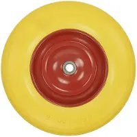 Pricenet Kruiwagenwiel Pu/staal 16 Inch Geel/rood