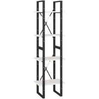 vidaXL Boekenkast met 4 schappen 40x30x140 cm massief grenenhout wit