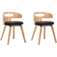 vidaXL Eetkamerstoelen 2 st gebogen hout en kunstleer