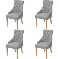vidaXL Eetkamerstoelen 4 stuks lichtgrijs stof online kopen