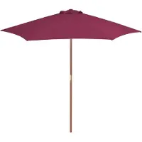vidaXL Parasol met houten paal 270 cm bordeauxrood