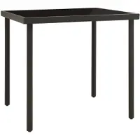 vidaXL Tuintafel 80x80x72 cm glas en staal antracietkleurig