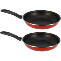 Magefesa Set van 2x stuks merida professionele rode koekenpan voor alle hittebronnen 28 cm - Koekenpannen