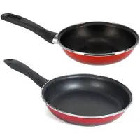 Gerimport 2x Formaten koekenpannen set Merida 20 en 24 cm diameter - Koekenpannen
