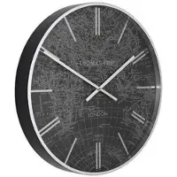 WAYS TOYS Thomas Kent Wandklok World Traveller 53 Cm Staal Zwart