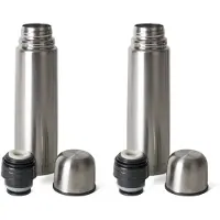 Blokker Set Van 2x Stuks Thermosfles / Isoleerfles Rvs Voor Onderweg 350 Ml - Thermosflessen