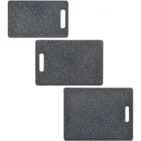 Zeller 3x Rechthoekige donkergrijze snijplanken kunststof 25 cm, 30 cm en 36 cm - Snijplanken