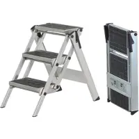 Little Jumbo 1313650300 Trap - Enkel - Aluminium - 3 Treden Kunststof - Max. Werkhoogte 2.70 M.