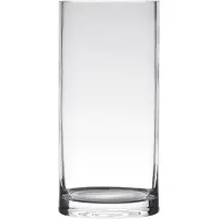 Hakbijl Glass Glazen bloemen cylinder vaas/vazen 35 x 12 cm transparant - Vazen