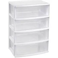 Forte Plastics Witte/transparante ladekast/organiser 40 x 56 x 80 cm - Ladeblok