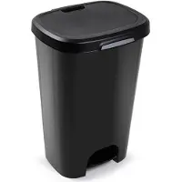 PlasticForte Pedaalemmer - kunststof - zwart - 50 l - Pedaalemmers