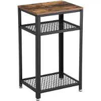 Vasagle Bijzettafel met metalen frame, Vintagebruin + zwart / Stijl 1