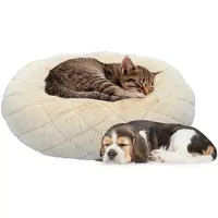 24.Se HondenmandKattenmand - Kussen - Wasbaar - Ø46cm - Beige