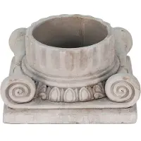 Clayre & Eef Bloempot 21x21x11 cm Grijs Steen Rechthoek Bloempot binnen Grijs Bloempot binnen