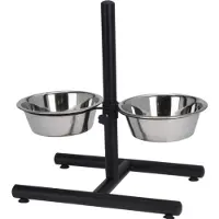 Dogs Collection Topmast RVS Voerbakken op Standaard - 25 cm - Zwart Gecoat - Voor Honden Tussen 25-50 KG