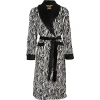 Irresistible Dames Badjas - Fleece - Zebra Zwart/Wit - Maat L