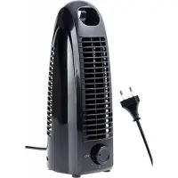 HomeShopXL 2 Mini Bureau Ventilator op Netstroom – Compacte Tafelventilator 230V – Stil & Ruimtebesparend – Zwart – Voor Thuis & Kantoor [51107]
