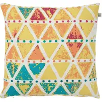 Dutch decor - KARKIN - Sierkussen 45x45 cm - geel - gekleurd dessin
