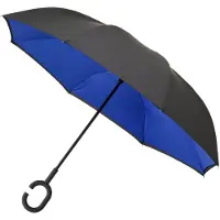 Impliva MiniMAX - Opvouwbare Inside Out Paraplu - Ø 107 cm - Zwart/Blauw