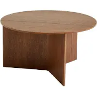 HAY Bijzettafel Slit Wood Water-Based Lacquered Walnut Round Ø65 X H35,5 cm
