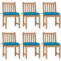 vidaXL Tuinstoelen, 6 stuks met kussens, massief teakhout