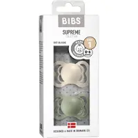 BIBS Supreme+ Fopspenen - Maat 1 - 2-pack - Symmetrisch - Ivory/ - - 0-6 mnd - Fopspenen