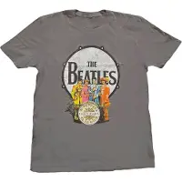 Ginza.se The Beatles - Sgt Pepper & Drum Heren T-shirt - 2XL - Grijs