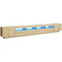 vidaXL Tv-meubel met LED-verlichting 300x35x40 cm sonoma eikenkleurig