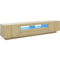 vidaXL Tv-meubel met LED-verlichting 200x35x40 cm sonoma eikenkleurig