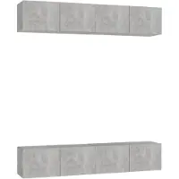 vidaXL Tv-meubelen 4 st 80x30x30 cm bewerkt hout betongrijs