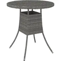 vidaXL Tuintafel 70x70x73 cm poly rattan grijs