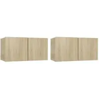 vidaXL Tv-hangmeubelen 2 st 60x30x30 cm sonoma eikenkleurig
