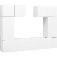 vidaXL 6-delige Tv-meubelset bewerkt hout wit
