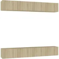 vidaXL Tv-meubelen 4 st 100x30x30 cm bewerkt hout sonoma eikenkleurig
