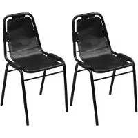 vidaXL Eetkamerstoelen 2 stuks zwart 49x52x88 cm echt leer online kopen