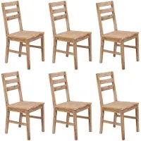 vidaXL Eetkamerstoelen 6 st massief acaciahout