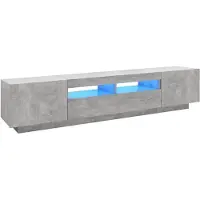 vidaXL Tv-meubel met LED-verlichting 200x35x40 cm betongrijs
