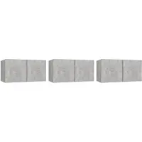 vidaXL Tv-hangmeubelen 3 st 60x30x30 cm betongrijs