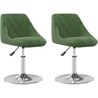 vidaXL Eetkamerstoelen draaibaar 2 st fluweel donkergroen