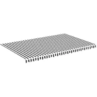 vidaXL Vervangingsdoek voor luifel 500x300 cm polyester antracietkleurig en wit