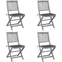 vidaXL Tuinstoelen 4 st inklapbaar met kussens massief acaciahout