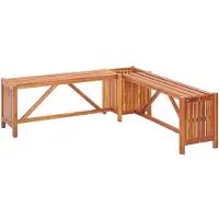 vidaXL Tuinhoekbank met plantenbak 117x117x40 cm massief acaciahout