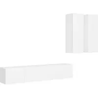 vidaXL 4-delige Tv-meubelset bewerkt hout wit