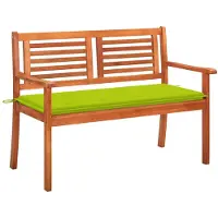 vidaXL Tuinbank 2-zits met kussen 120 cm massief eucalyptushout