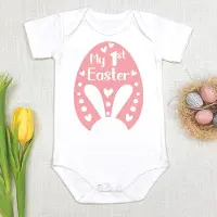 Babybugz My First Easter Rompertje – Baby Paasoutfit Meisje – Schattige Paaskleding met Konijnenoren – 100% Katoen – Perfect als Babycadeau! – 0 tot 3 mnd