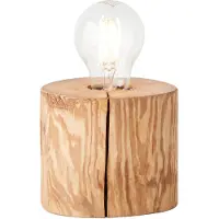 Brilliant Hout tafellampje Trabo 10cm houtbruin