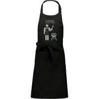 Kariban Naam cadeau - Barbecueschort - BBQ Boss - zwart - opdruk zilver - cadeau Vaderdag - trouwdag - verjaardag - jubileum -